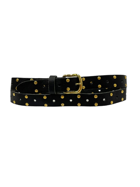 Gürtel Leder Lang Goldnieten